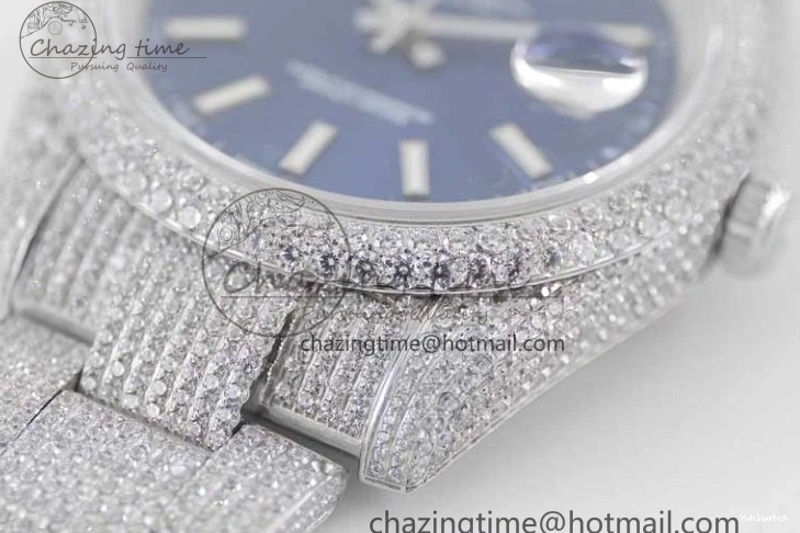 TWF Dial Edition Full Markers SS 1:1 Blue on Best A2824 Bracelet Stick Datejust Diamonds 41 0210